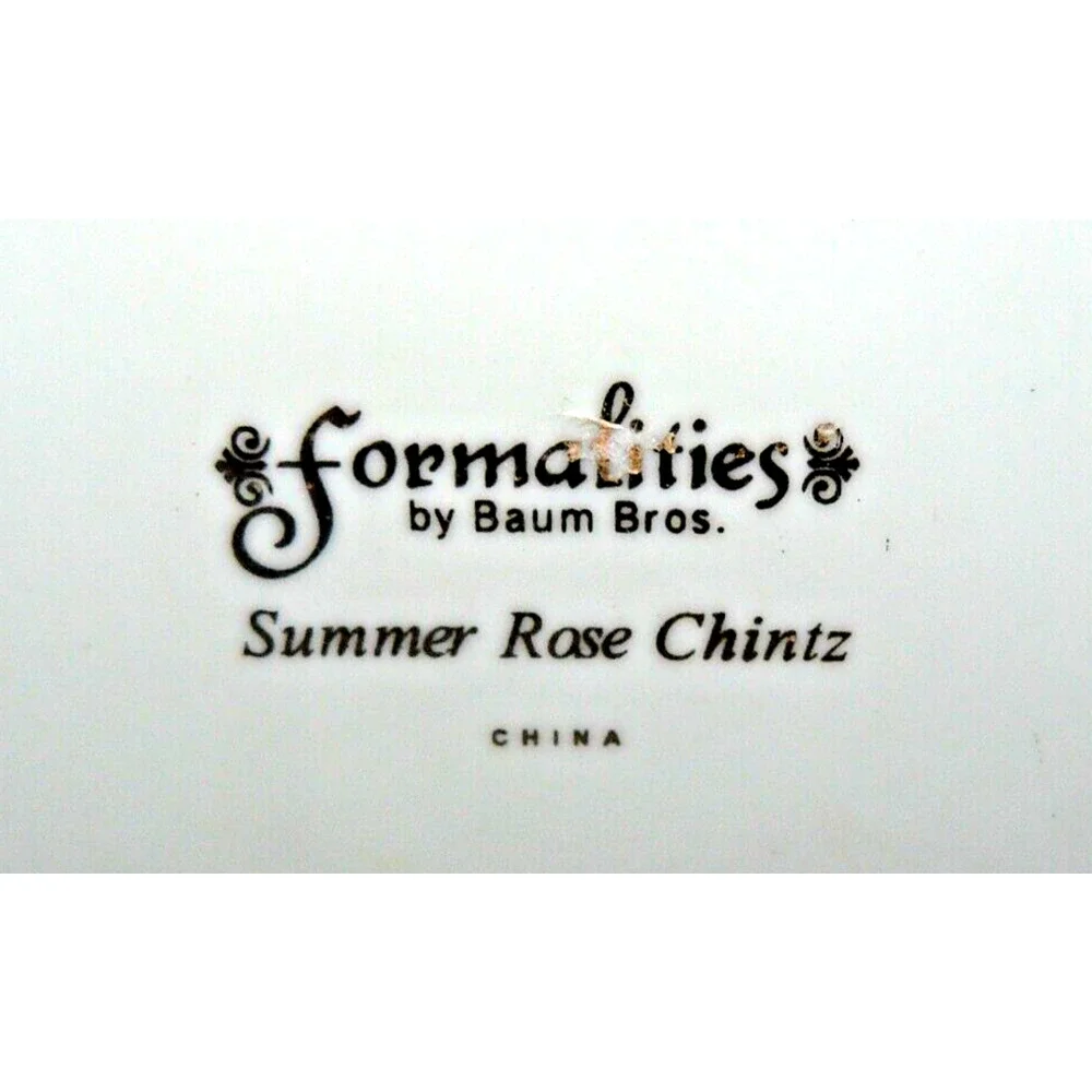 Floral Chintz Summer Rose Reticulated Vase Porcelain Vintage Baum Bros